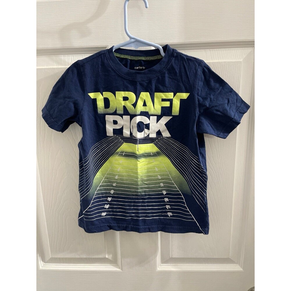 Carter’s Boys Short Sleeve “Draft Pick” T Shirt Size 6 Blue